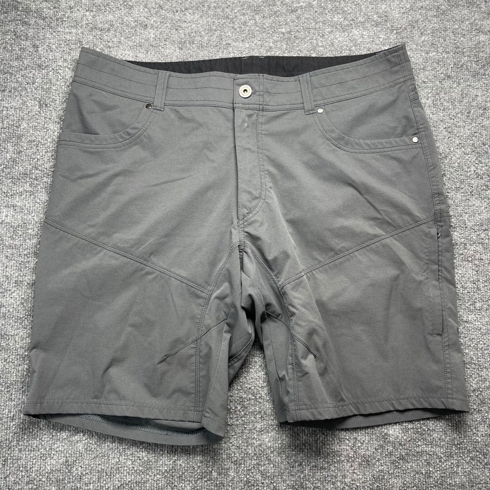 Kuhl Silencr Kargo Shorts Mens 40 Gray Reflex Softshell Hiking Outdoor 10 Inseam